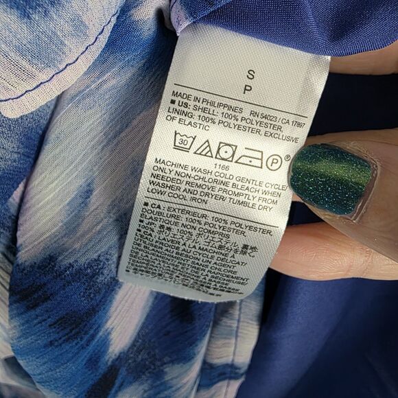 NWT Banana Republic Deep Water Blue Tie Back Flutter Top Size Small Feminine - Picture 5 of 7